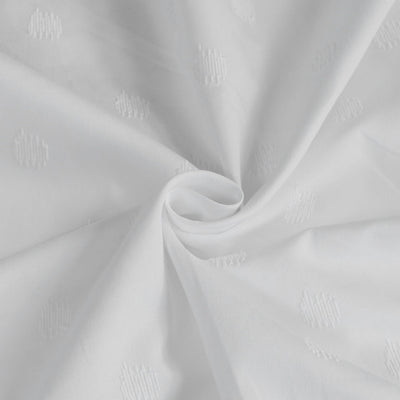 Maisy - White Spot Embroidered Cotton Fabric - 0.95m Remnant