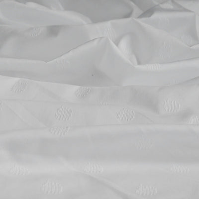 Maisy - White Spot Embroidered Cotton Fabric - 0.95m Remnant