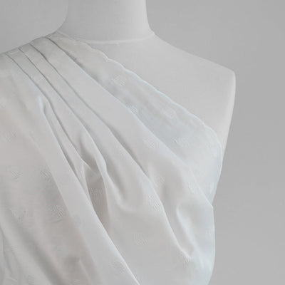 Maisy - White Spot Embroidered Cotton Fabric - 0.95m Remnant