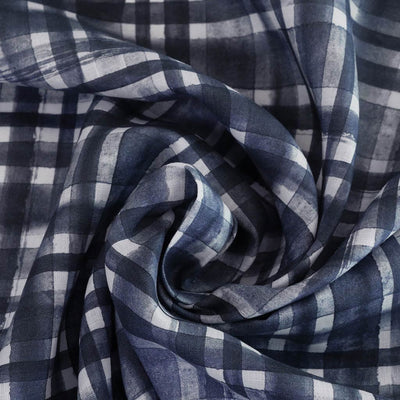 Manhatten - Ink Blue, Midtown Linen Woven Fabric Detail Swirl Image from Patternsandplains.com