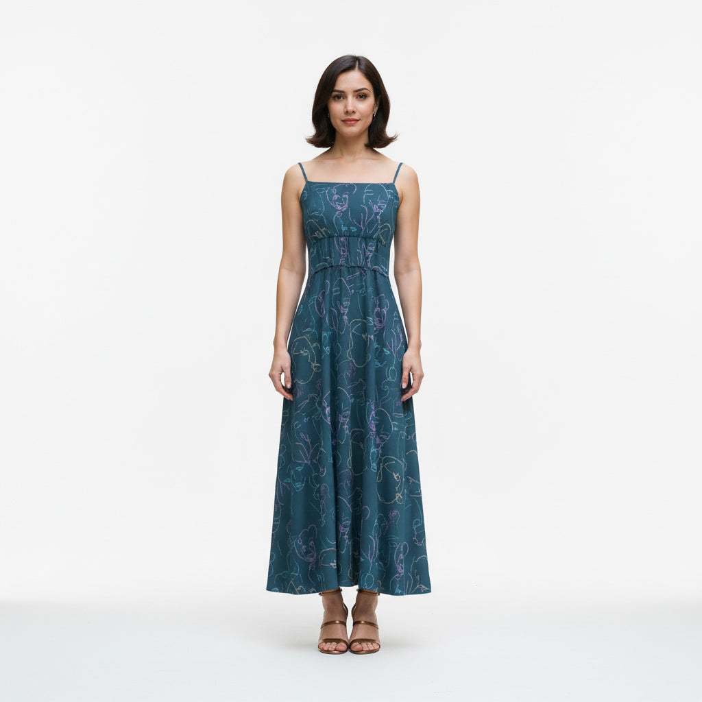 Marlie-Care Lawn - Blue Urban Sketcher Cotton Fabric by Lady McElroy