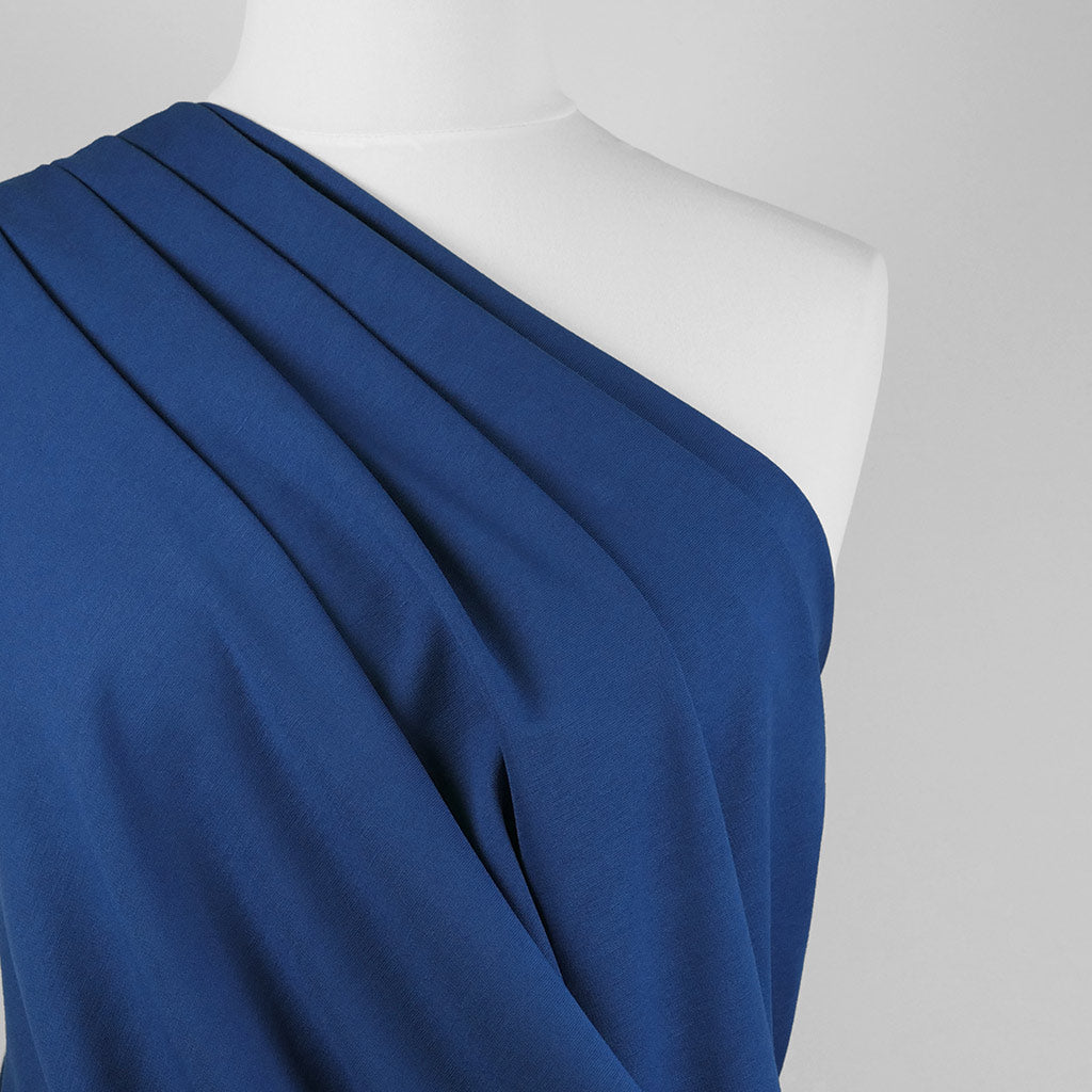 Milan - Royal Blue Viscose Rich Ponte de Roma Fabric Mannequin Close Up Image from Patternsandplains.com