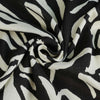 Monaco - Black and Sand Jungle Stretch Viscose Woven Fabric
