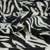Monaco - Black and Sand Jungle Stretch Viscose Woven Fabric - 2.00m Remnant