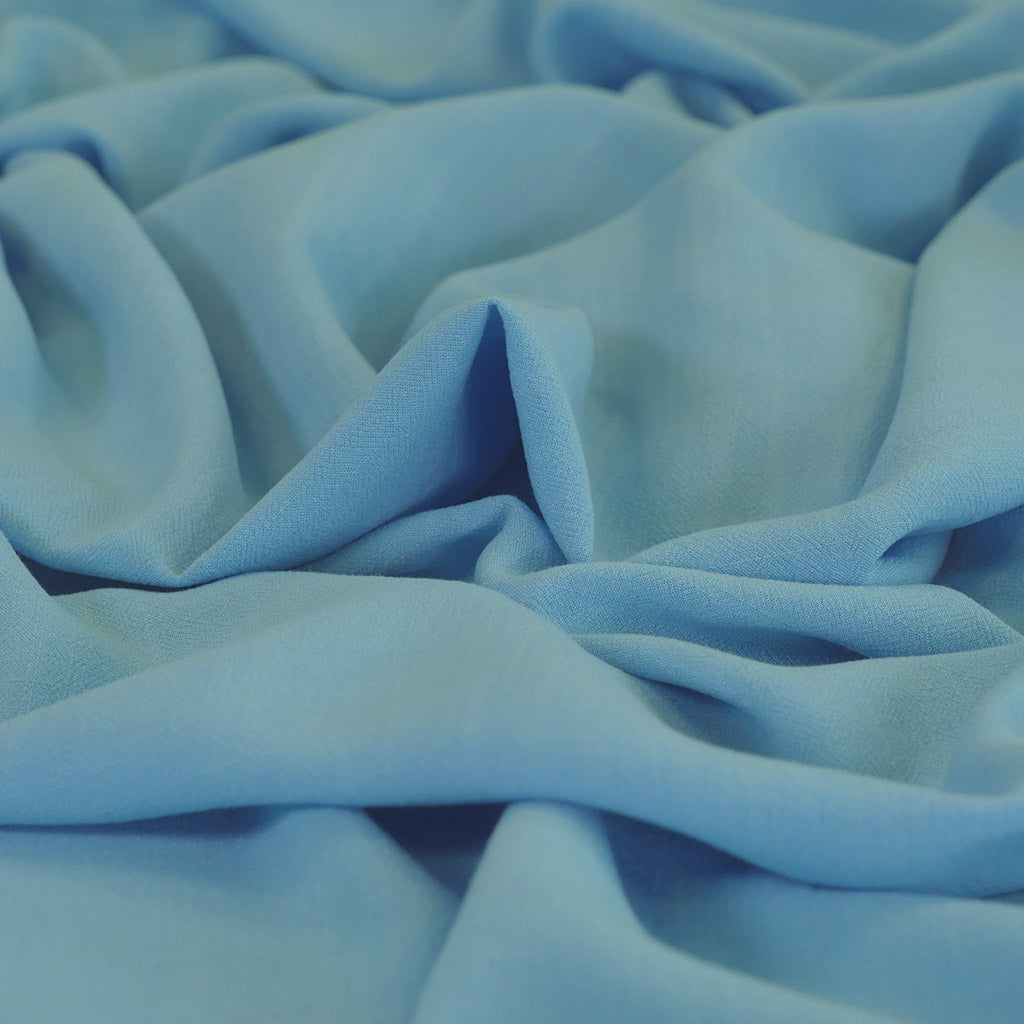 Mons - Celestial Blue Viscose Linen Woven Fabric Feature Image from Patternsandplains.com