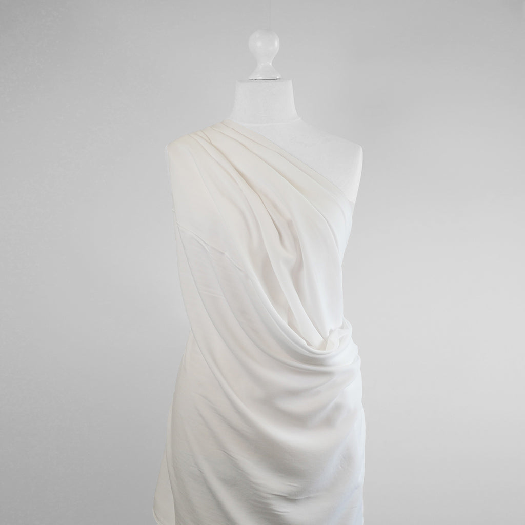 Mons - Natural White Viscose Linen Woven Fabric Mannequin Wide Image from Patternsandplains.com