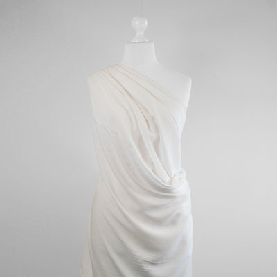 Mons - Natural White Viscose Linen Woven Fabric Mannequin Wide Image from Patternsandplains.com