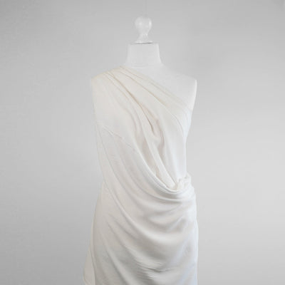 Mons - Natural White Viscose Linen Woven Fabric Mannequin Wide Image from Patternsandplains.com