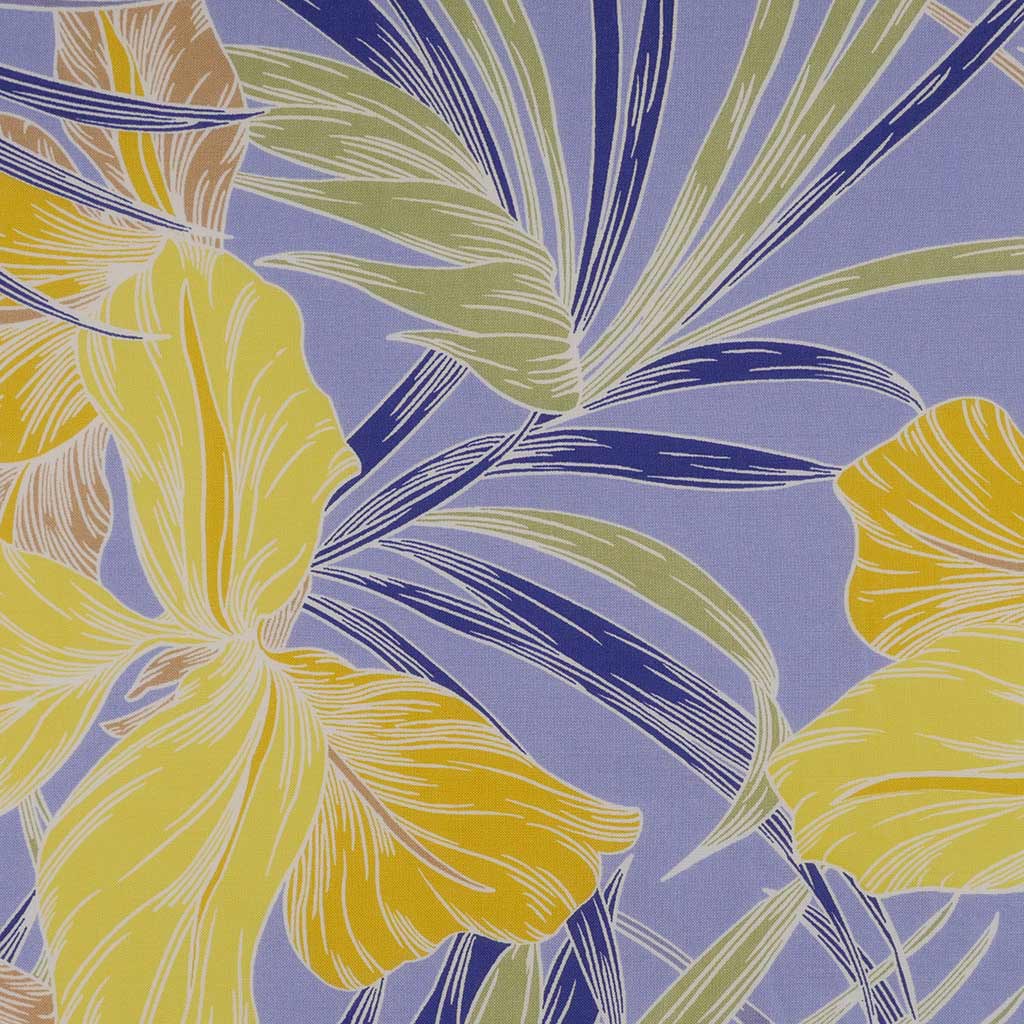 Napa - Blue and Yellow Iris Viscose Lawn Woven Fabric