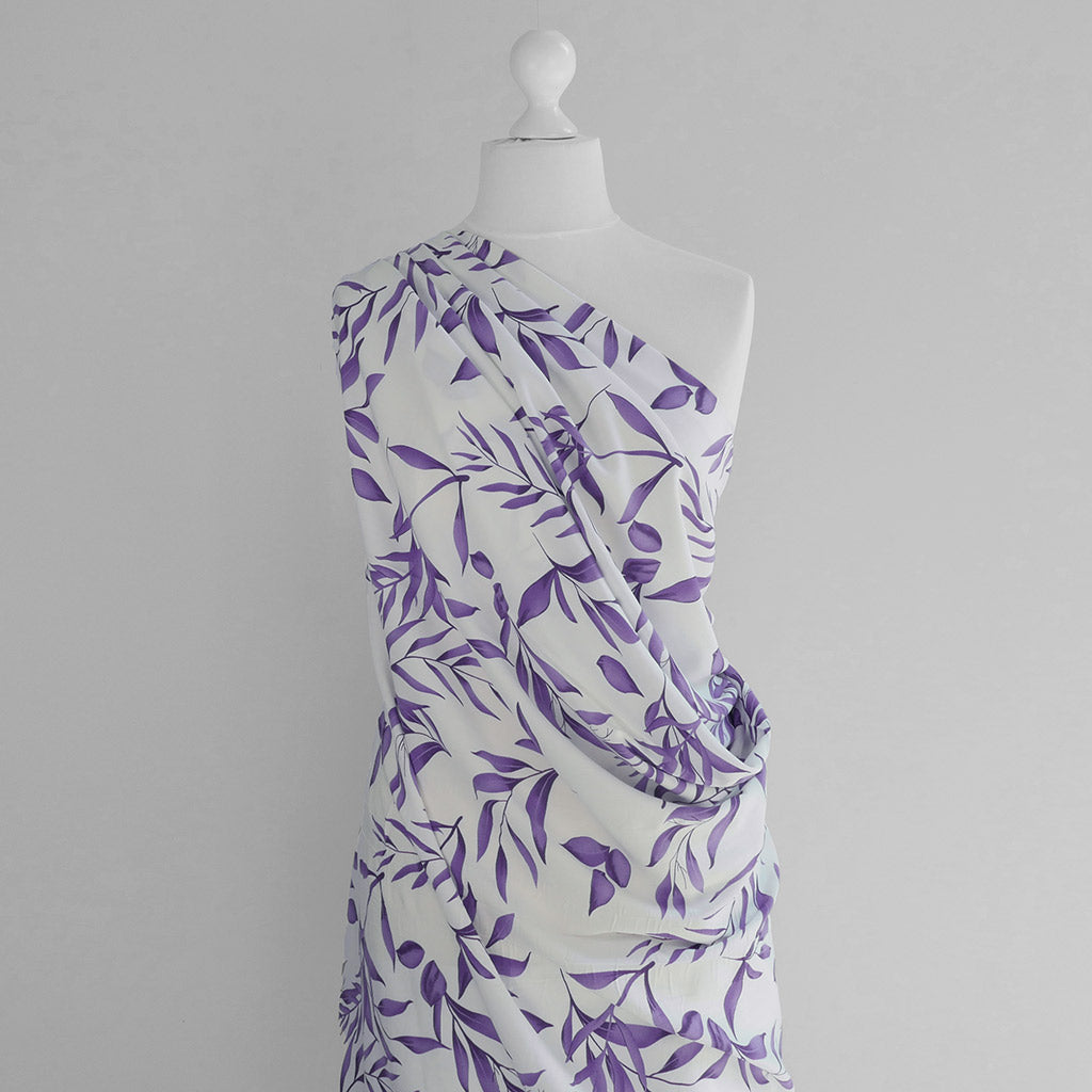 Napa - Purple Botanique Viscose Lawn Woven Fabric