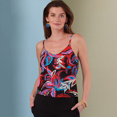 Nara - Reds and Blues New Paisley Polyester Bubble Crepe Fabric Sample