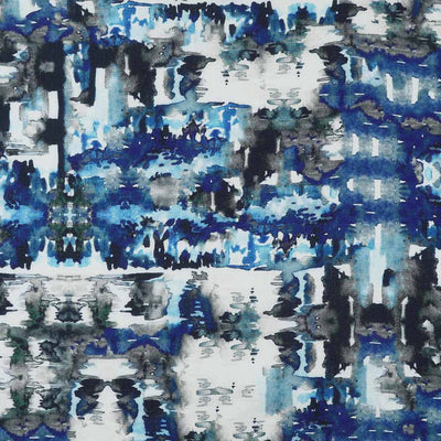 Nassau - Indigo Blue Reflections Viscose Slub Woven Fabric Main Image from Patternsandplains.com