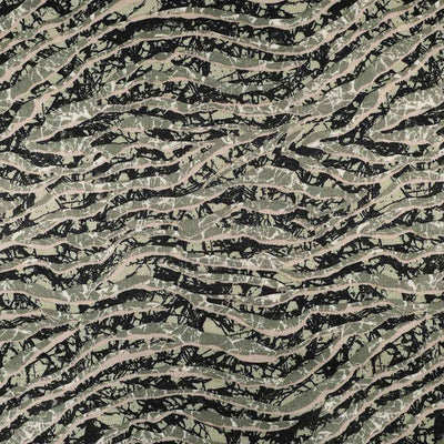 Ono - Green Waves Polyester Woven Satin Fabric - 2.30m Remnant