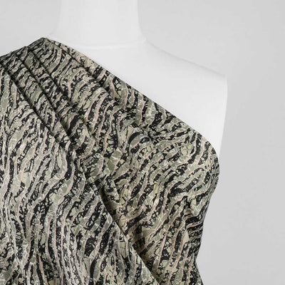 Ono - Green Waves Polyester Woven Satin Fabric - 2.30m Remnant
