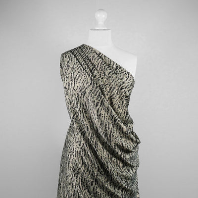 Ono - Green Waves Polyester Woven Satin Fabric - 2.30m Remnant