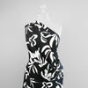 Palermo - Black Graphic Floral Viscose Linen Woven Fabric - 1.20m Remnant