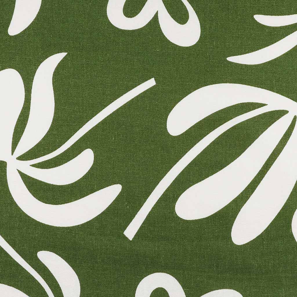 Palermo - Fern Green Graphic Floral Viscose Linen Woven Fabric