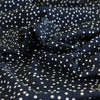 Palermo - Navy Dots Viscose Linen Woven Fabric Feature Image from Patternsandplains.com