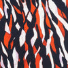Portia - Navy and Orange Fracture Stretch Jersey Fabric from John Kaldor Main Image from Patternsandplains.com