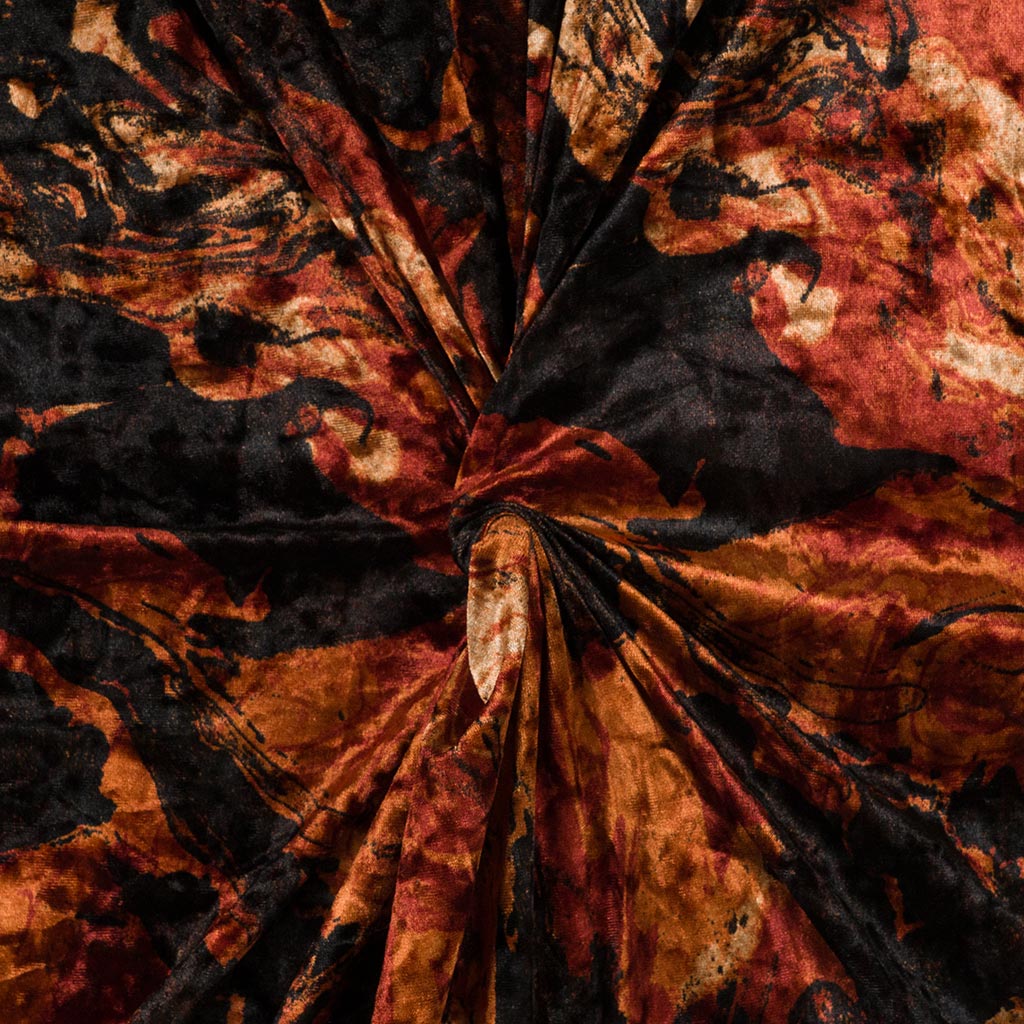 Richmond - Black and Orange Wave Velour Jersey