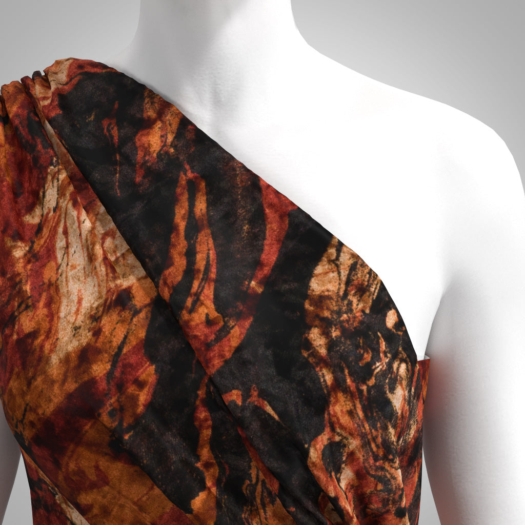 Richmond - Black and Orange Wave Velour Jersey