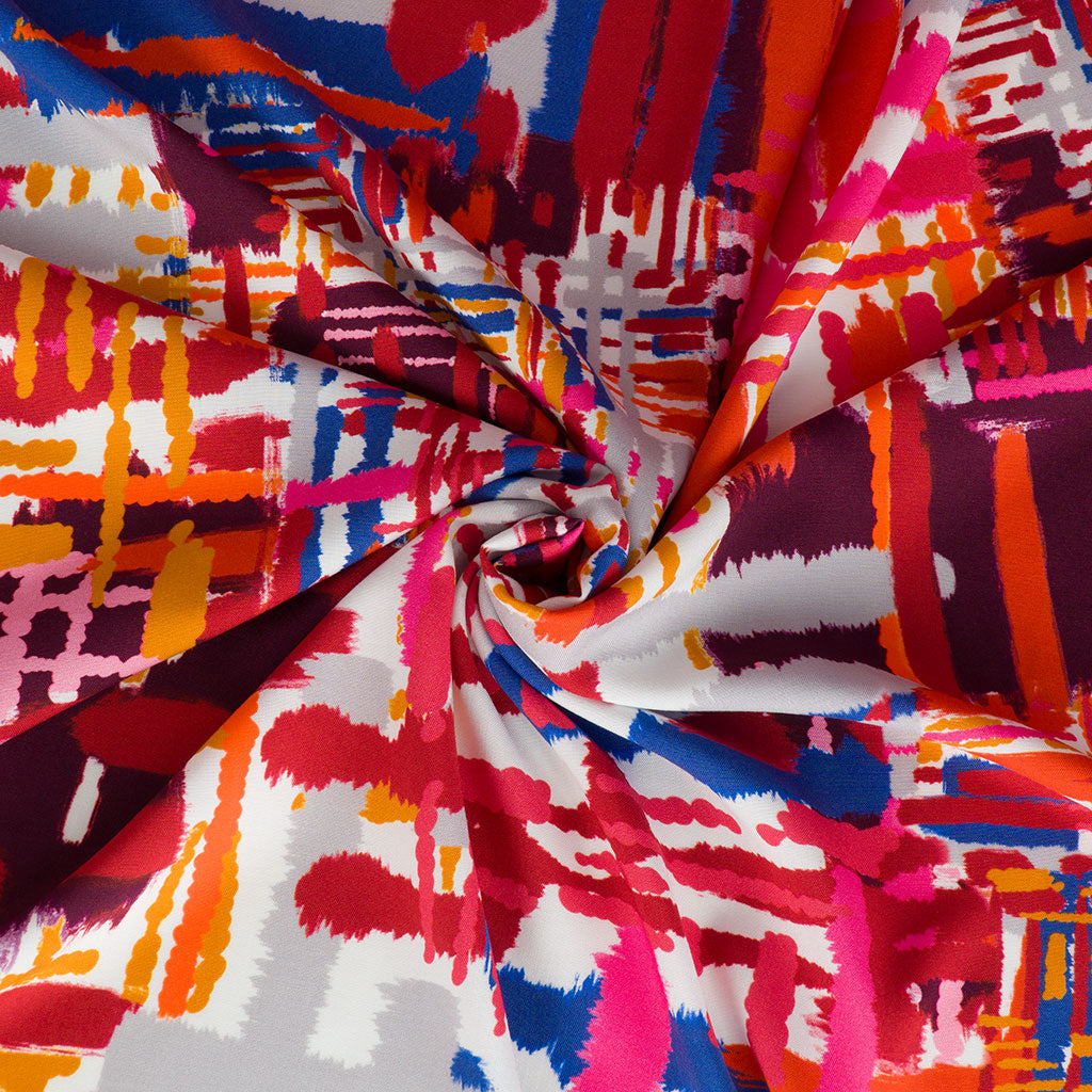 Rickardi Lawn - Rouge Paint Brush Graphics Viscose Fabric by Lady McElroy