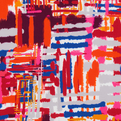 Rickardi Lawn - Rouge Paint Brush Graphics Viscose Fabric by Lady McElroy