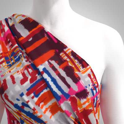 Rickardi Lawn - Rouge Paint Brush Graphics Viscose Fabric by Lady McElroy