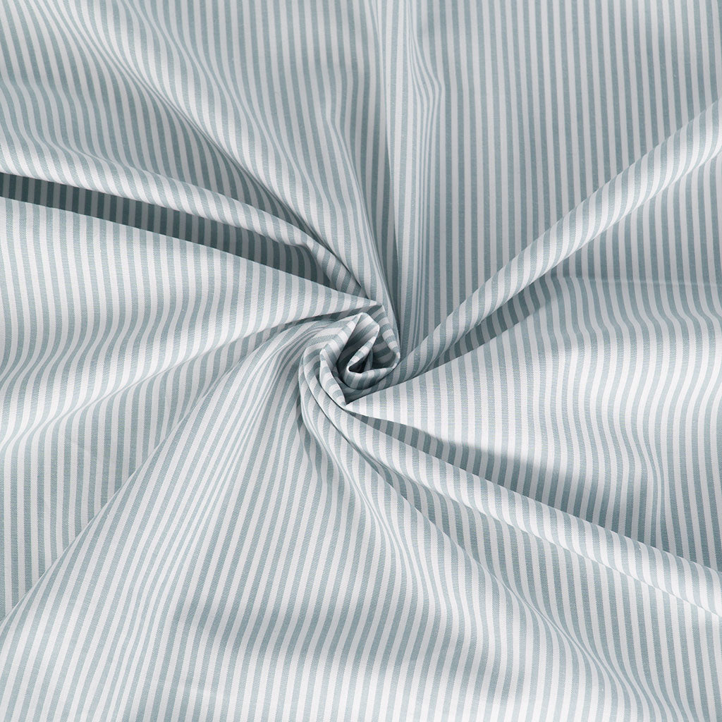 Rivage - Duck Egg Blue 3mm Stripe Yarn Dyed Chambray Woven Fabric