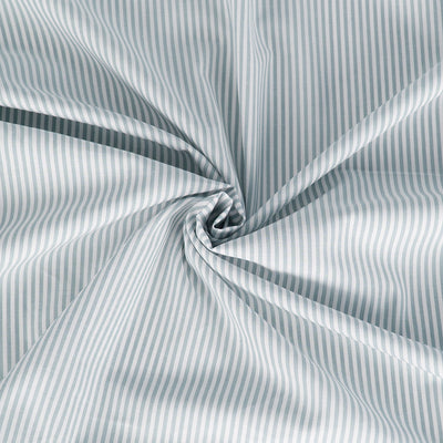 Rivage - Duck Egg Blue 3mm Stripe Yarn Dyed Chambray Woven Fabric
