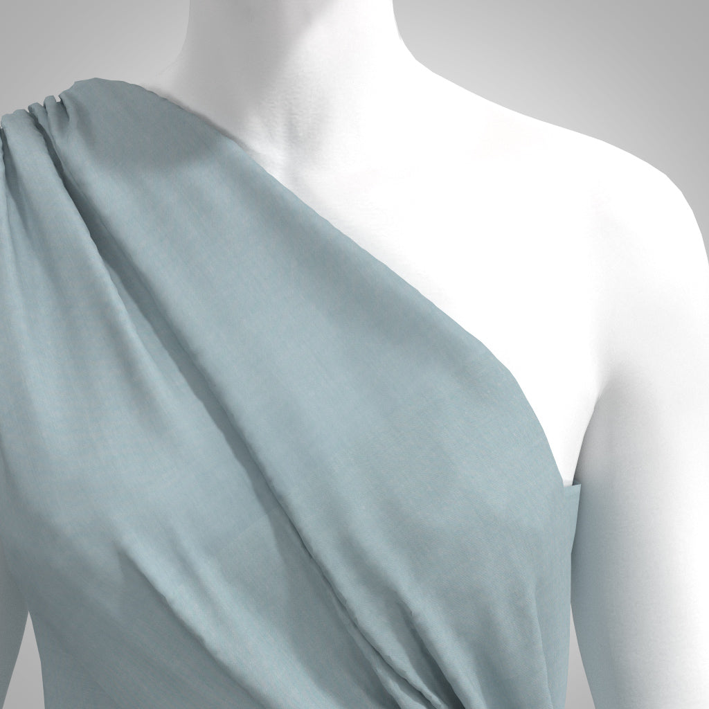 Rivage - Duck Egg Blue Yarn Dyed Chambray Woven Fabric