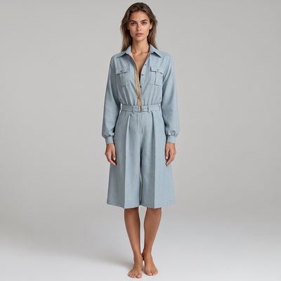Rivage - Duck Egg Blue Yarn Dyed Chambray Woven Fabric