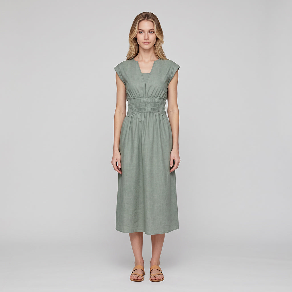 Rivage - Reseda Green Yarn Dyed Chambray Woven Fabric