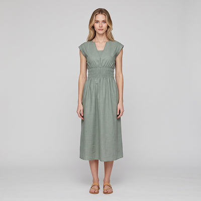 Rivage - Reseda Green Yarn Dyed Chambray Woven Fabric