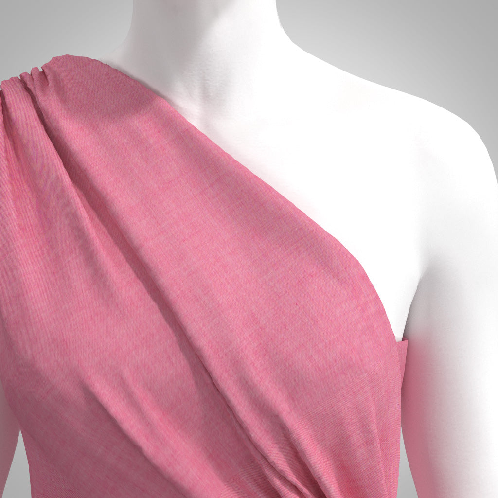 Rivage - Signal Red Yarn Dyed Chambray Woven Fabric