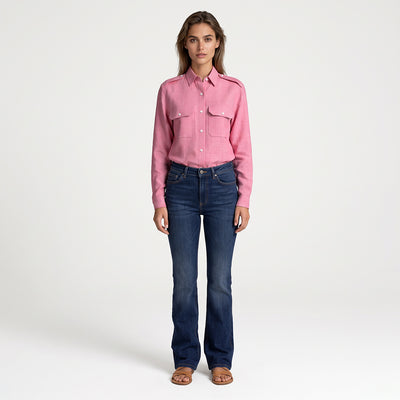 Rivage - Signal Red Yarn Dyed Chambray Woven Fabric