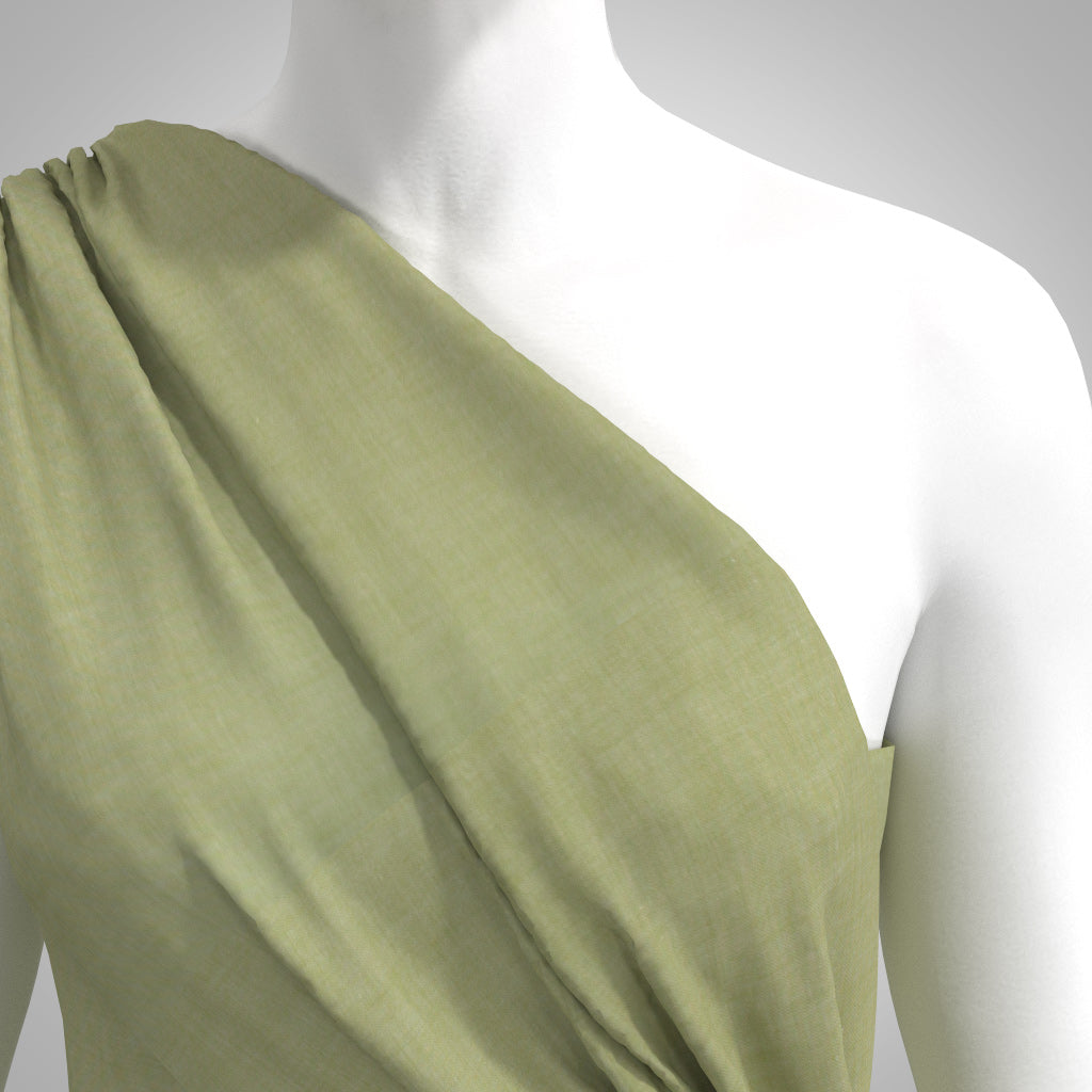 Rivage - Spring Green Yarn Dyed Chambray Woven Fabric