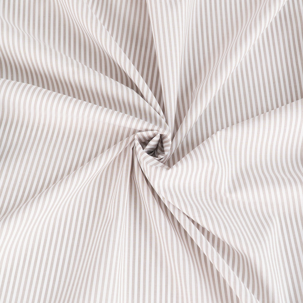 Rivage - Stone 3mm Stripe Yarn Dyed Chambray Woven Fabric