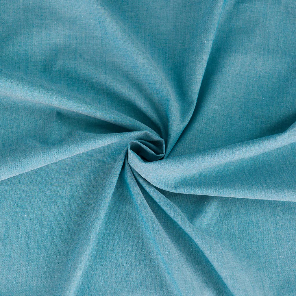 Rivage - Teal Yarn Dyed Chambray Woven Fabric