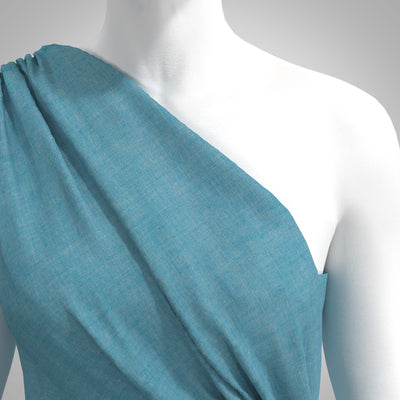 Rivage - Teal Yarn Dyed Chambray Woven Fabric