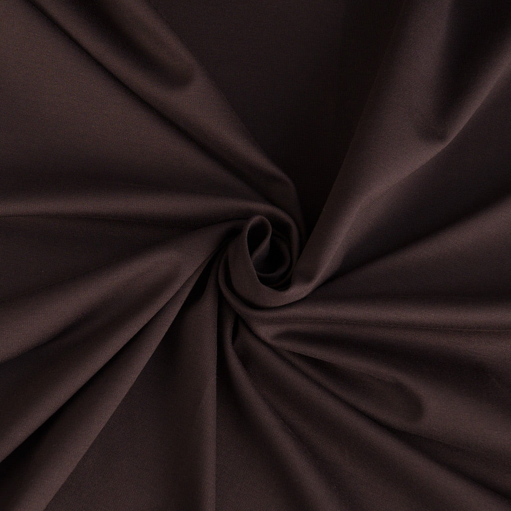Rome - Brown Coffee, Viscose Rich Heavy Ponte de Roma Stretch Fabric