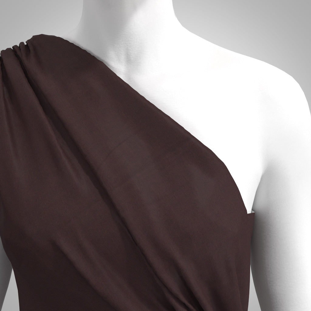 Rome - Brown Coffee, Viscose Rich Heavy Ponte de Roma Stretch Fabric - 2.00m Remnant