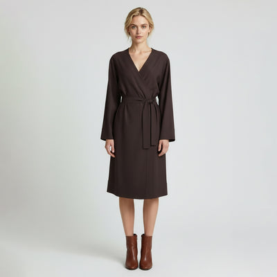 Rome - Brown Coffee, Viscose Rich Heavy Ponte de Roma Stretch Fabric