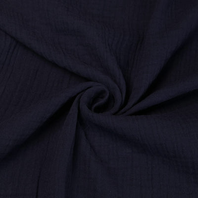 Seoni - Navy Cotton Double Gauze Woven Fabric - 2m Remnant