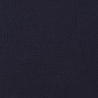 Seoni - Navy Cotton Double Gauze Woven Fabric - 2m Remnant