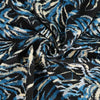 Seville - Blue and Gold Feather Viscose Elastane Single Jersey Fabric