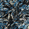 Seville - Blue and Gold Feather Viscose Elastane Single Jersey Fabric - 2.10m Remnant