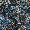 Seville - Blue and Gold Feather Viscose Elastane Single Jersey Fabric - 2.10m Remnant
