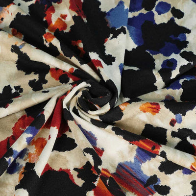 Seville - Pumpkin Ink Spots Viscose Elastane Single Jersey Fabric - 2.30m Remnant