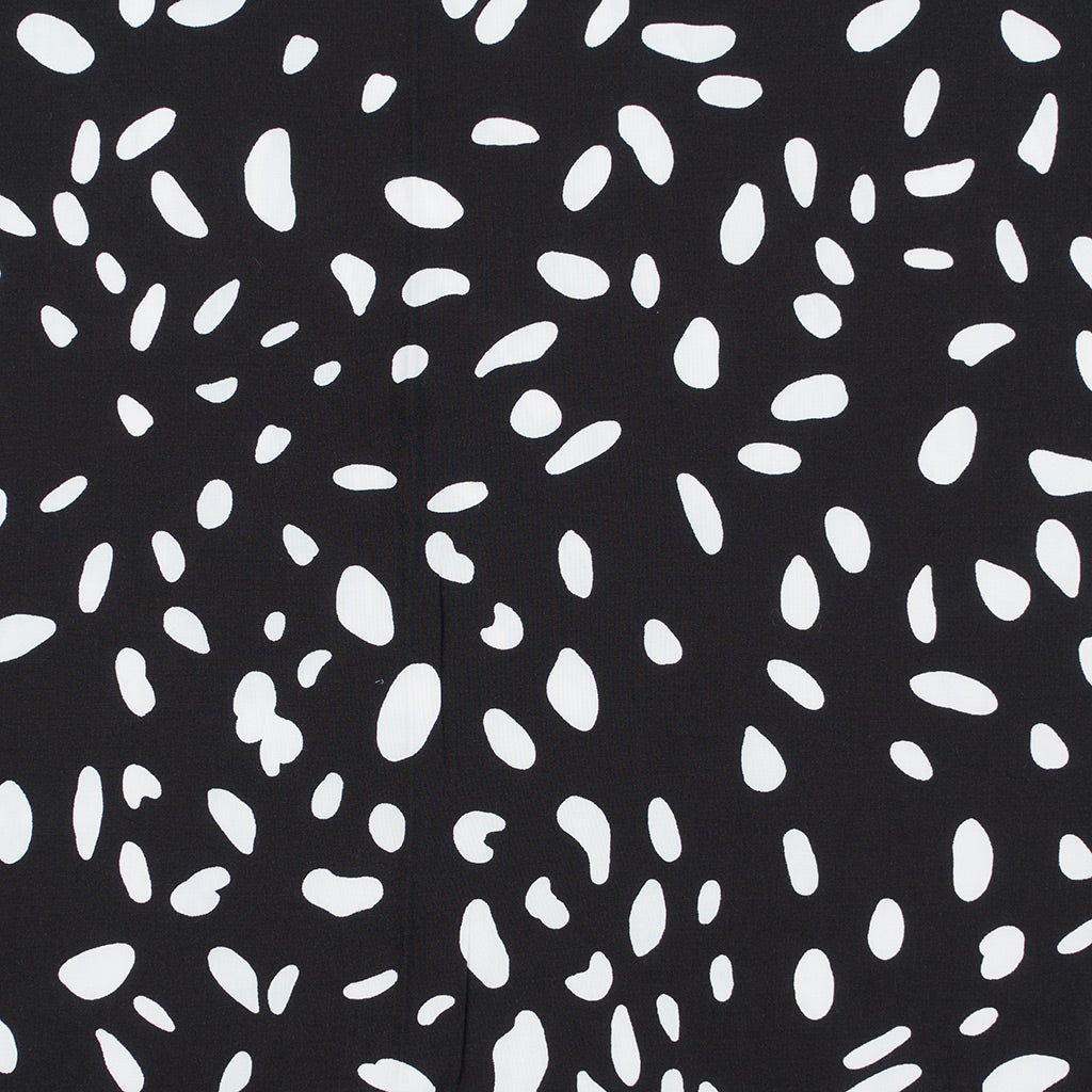 Sierra - Black Shapes Viscose Poplin Woven Fabric